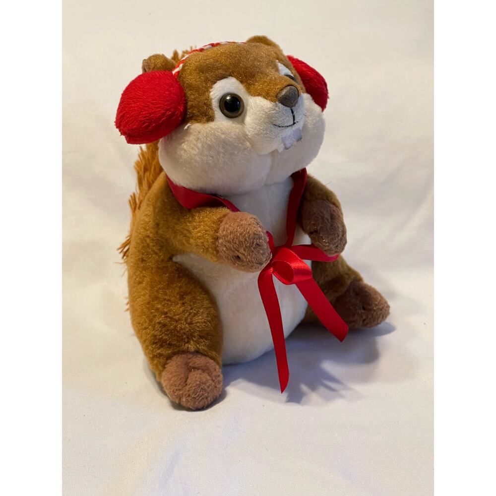 The Frankford Holiday Squirrel Plush with Red Ear Muffs - Picture 3 of 8